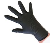 Black non-powder nitrile vinyl glove per 100
