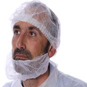 PLP non-woven white beard cover, pack of 100