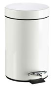 Pedal bin 3 L white metal