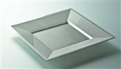 Silver colored plastic plate square 180 by 72