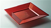 Carmine colored plastic plate square 180 x 72