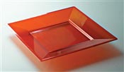 Red plastic plate square 180 x 72