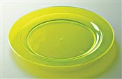 Round fluorescent colored plastic plate 190 mm by 96