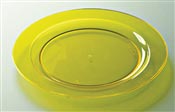 Yellow plastic plate round 190 mm by 96