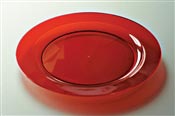 Round red plastic plate 190 mm by 96