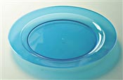 Round blue plastic plate 240 mm by 132
