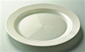 Round mother-of-pearl colored plastic plate 240 mm by 132