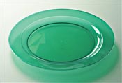 Round green plastic plate 240 mm by 132