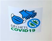 Covid 19 label for waste bin