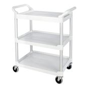 Hotel service trolley Rubbermaid white