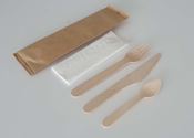 4in1 biodegradable wooden cutlery bag package 250