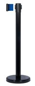 Black guidepost with blue strap