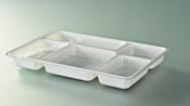 Disposable meal tray 5 compartments without lid 50