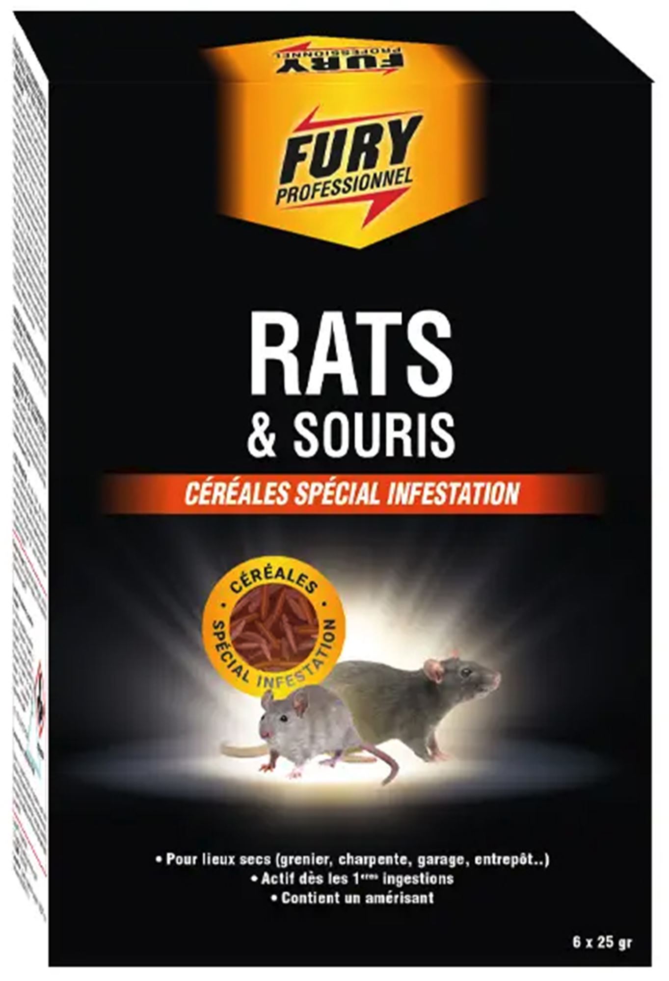 00005701 - Fury rat and mouse poison 6x25g
