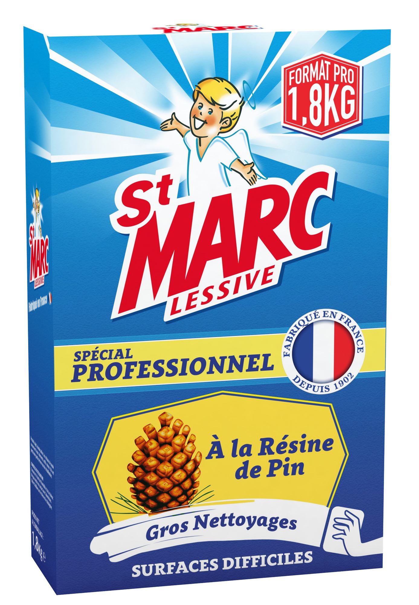 ST MARC Lessive Multi-Usages à la Résine de Pin 1,6 kg : : Epicerie