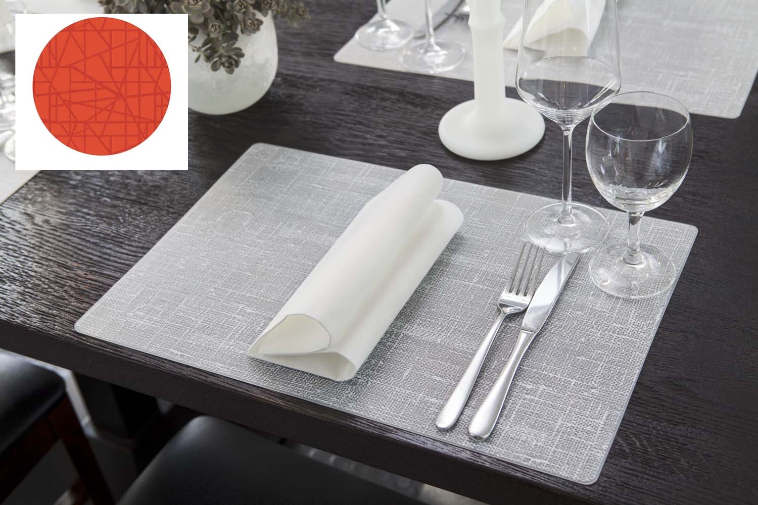 Placemat machine washable silicone tangerine 30 x 45 cm Duni Placemat machine washable silicone tangerine 30 x 45 cm Duni