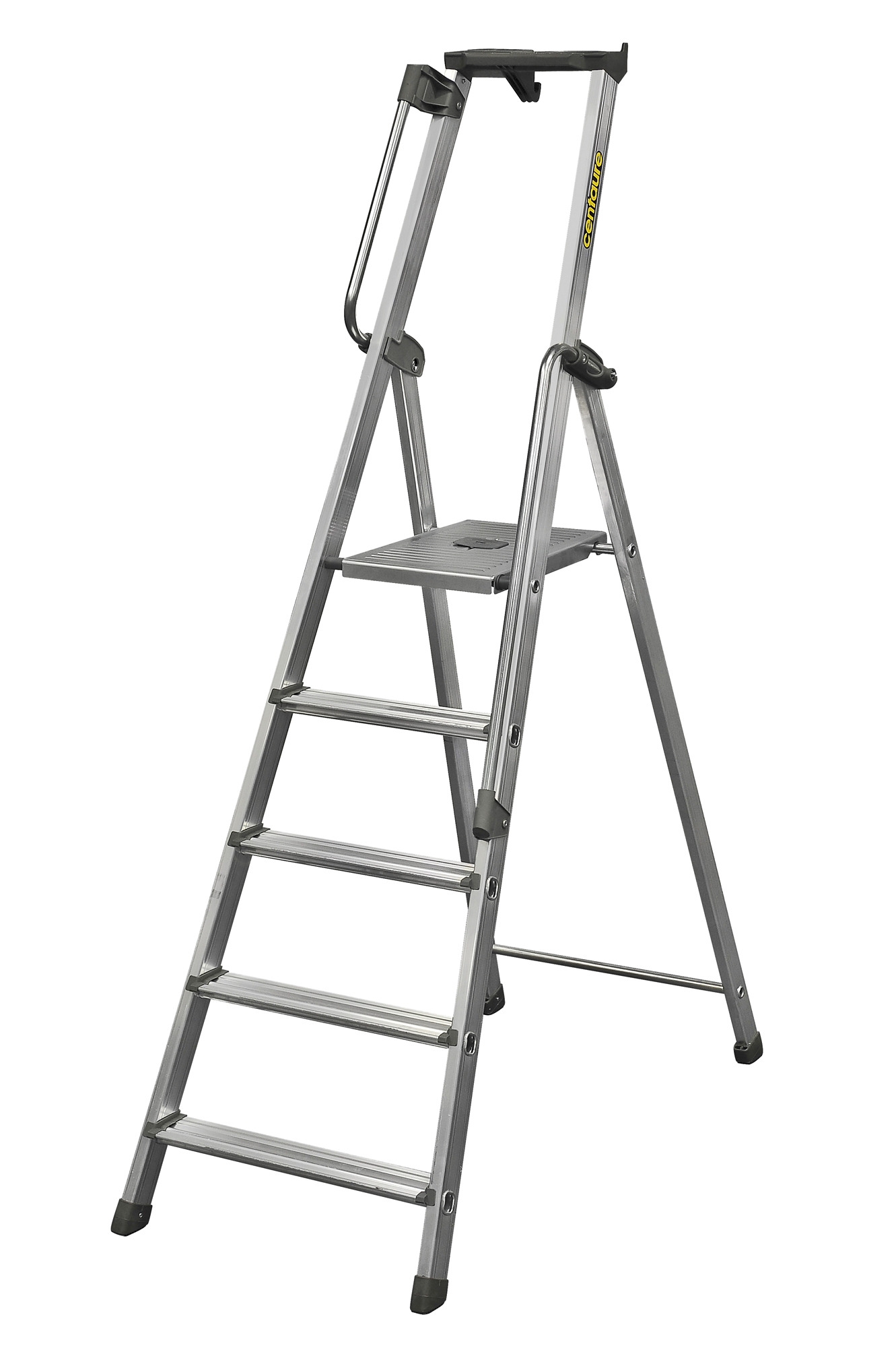 Aluminum ladder with handrail XL type 5 steps