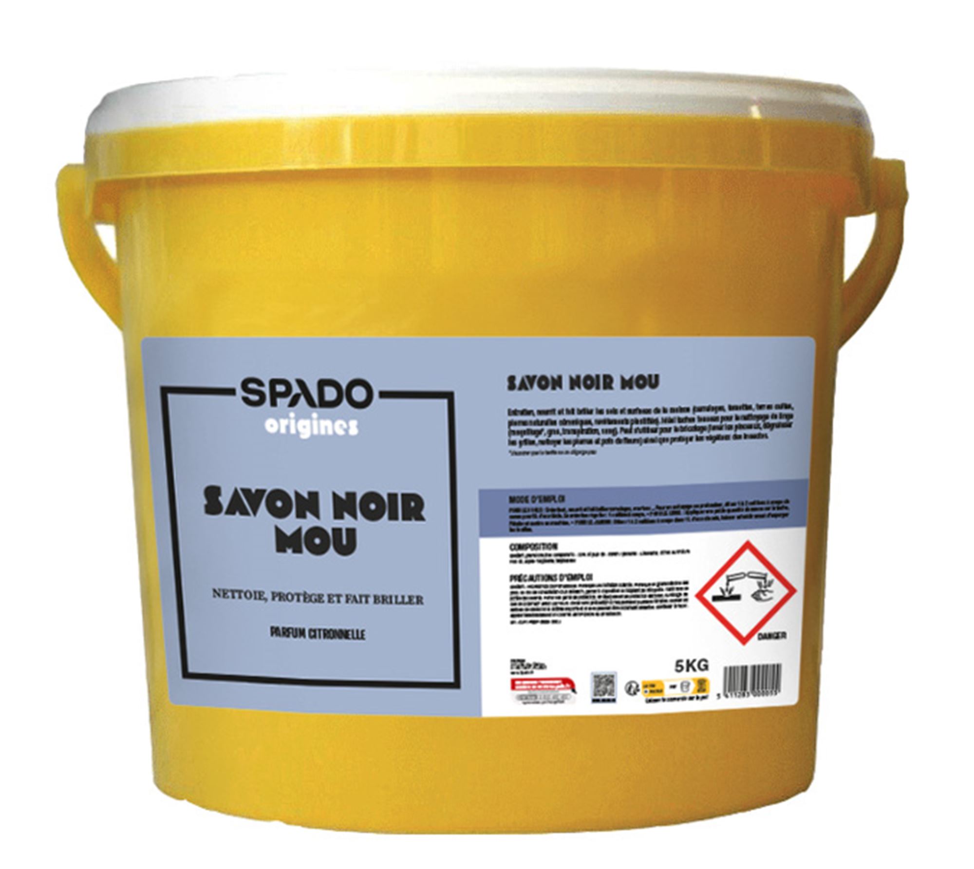 Soft black soap with lemongrass scent, 5 kg bucket