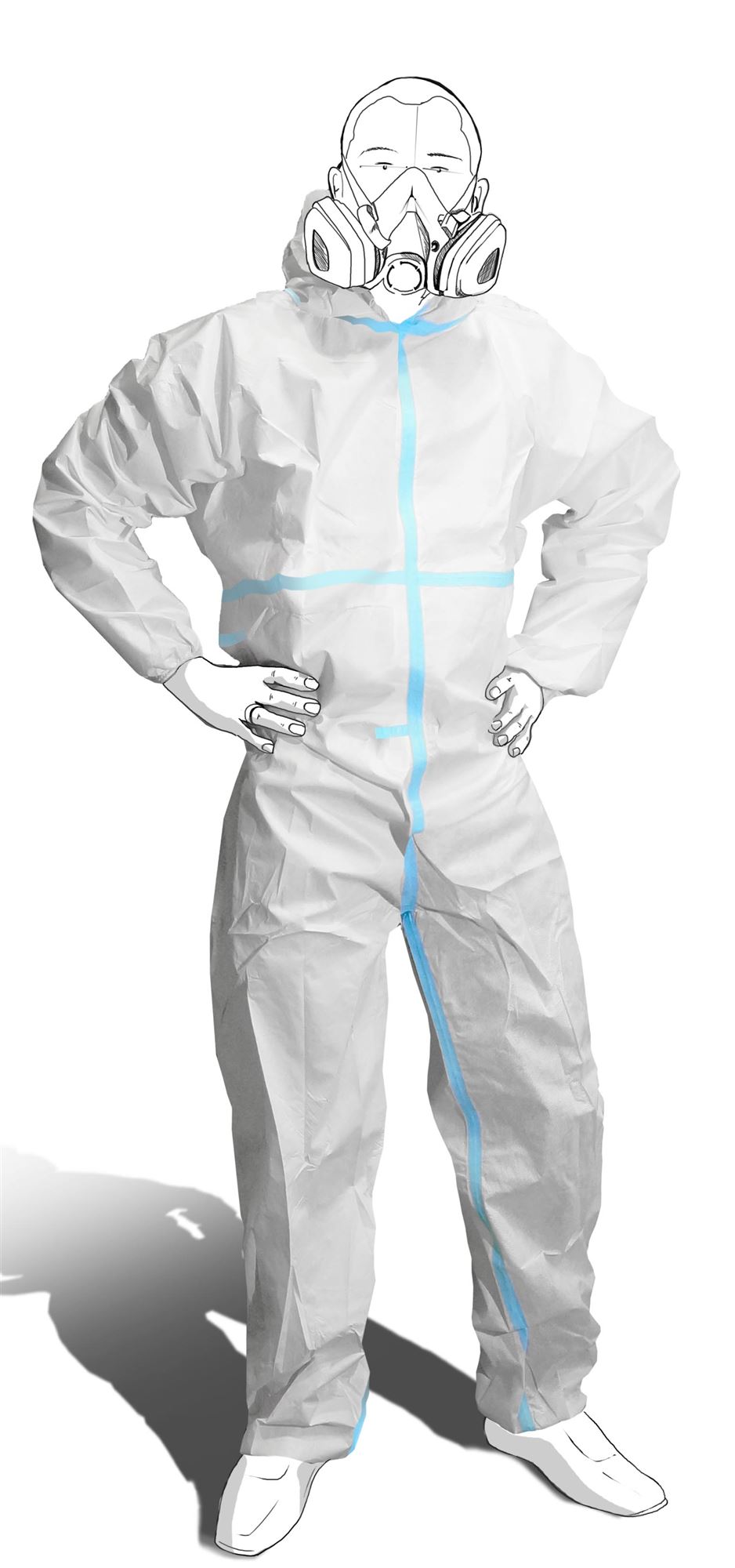 Disposable coverall category 3 type 5 6
