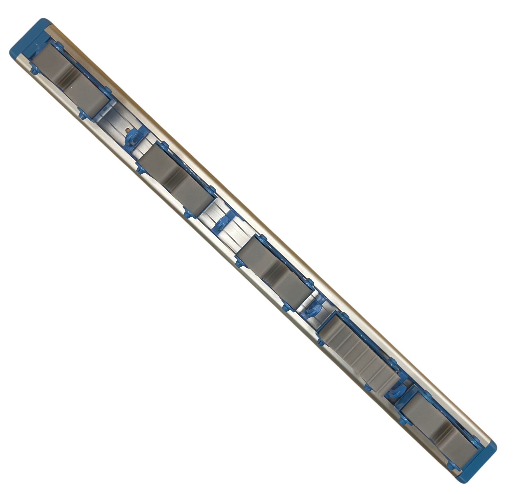 Fixed wall-mounted broom holder on 60cm rail