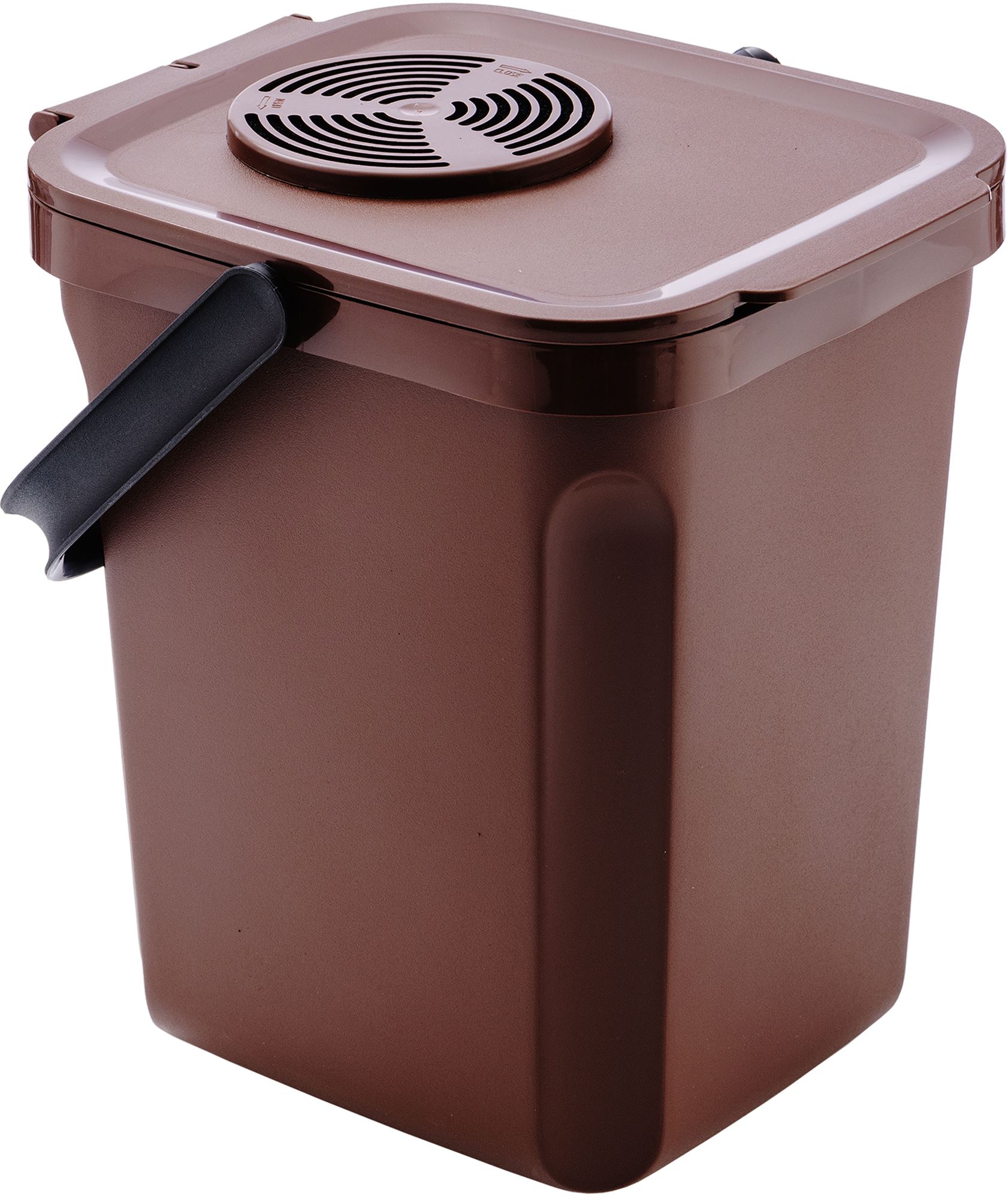 60613210 - 10L brown compost bucket with lid 