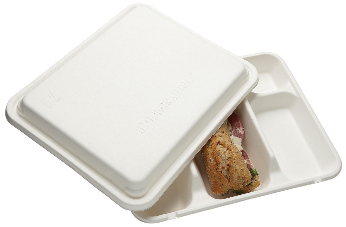 Biodegradable disposable meal tray lid