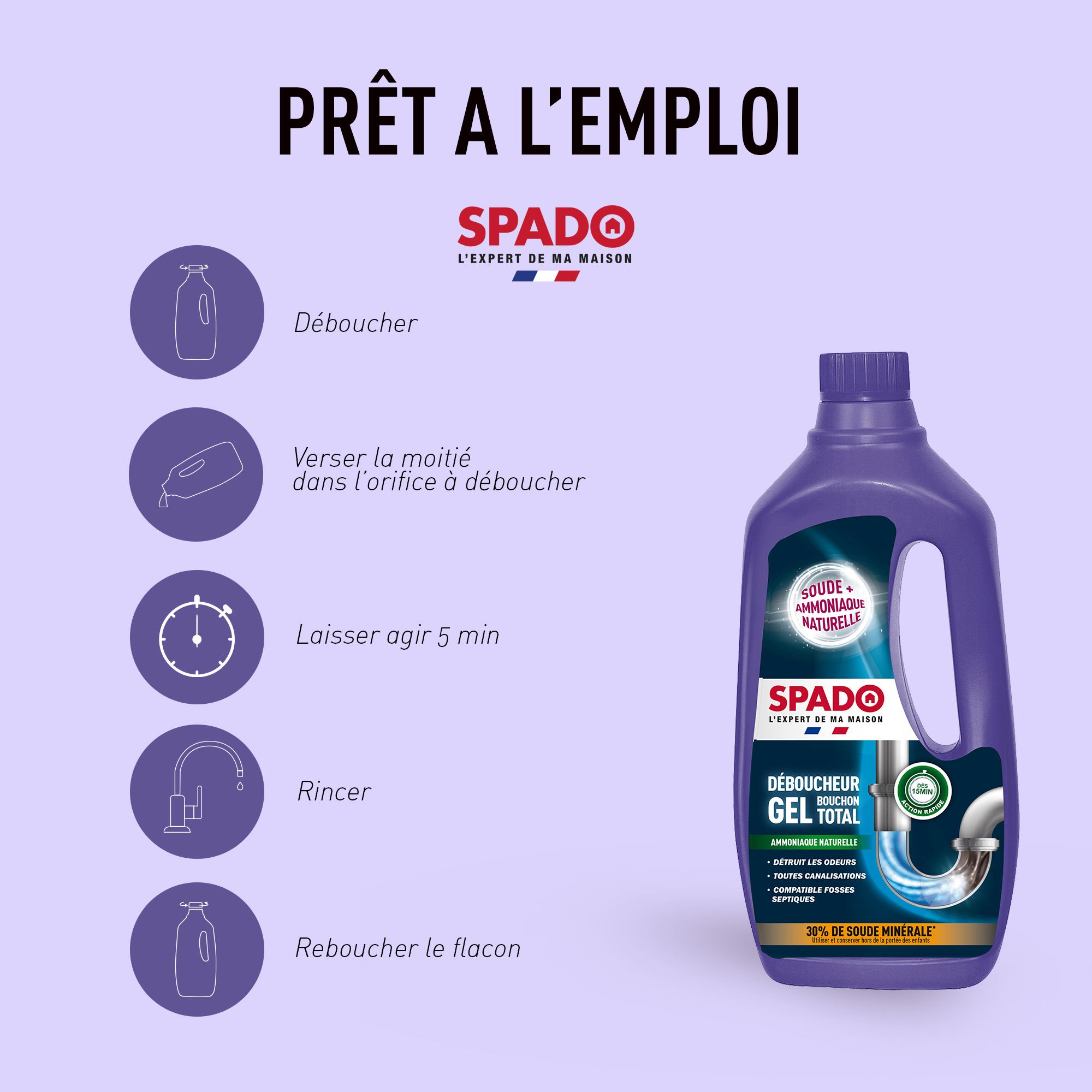 Spado déboucheur WC microbilles Spado 1kg