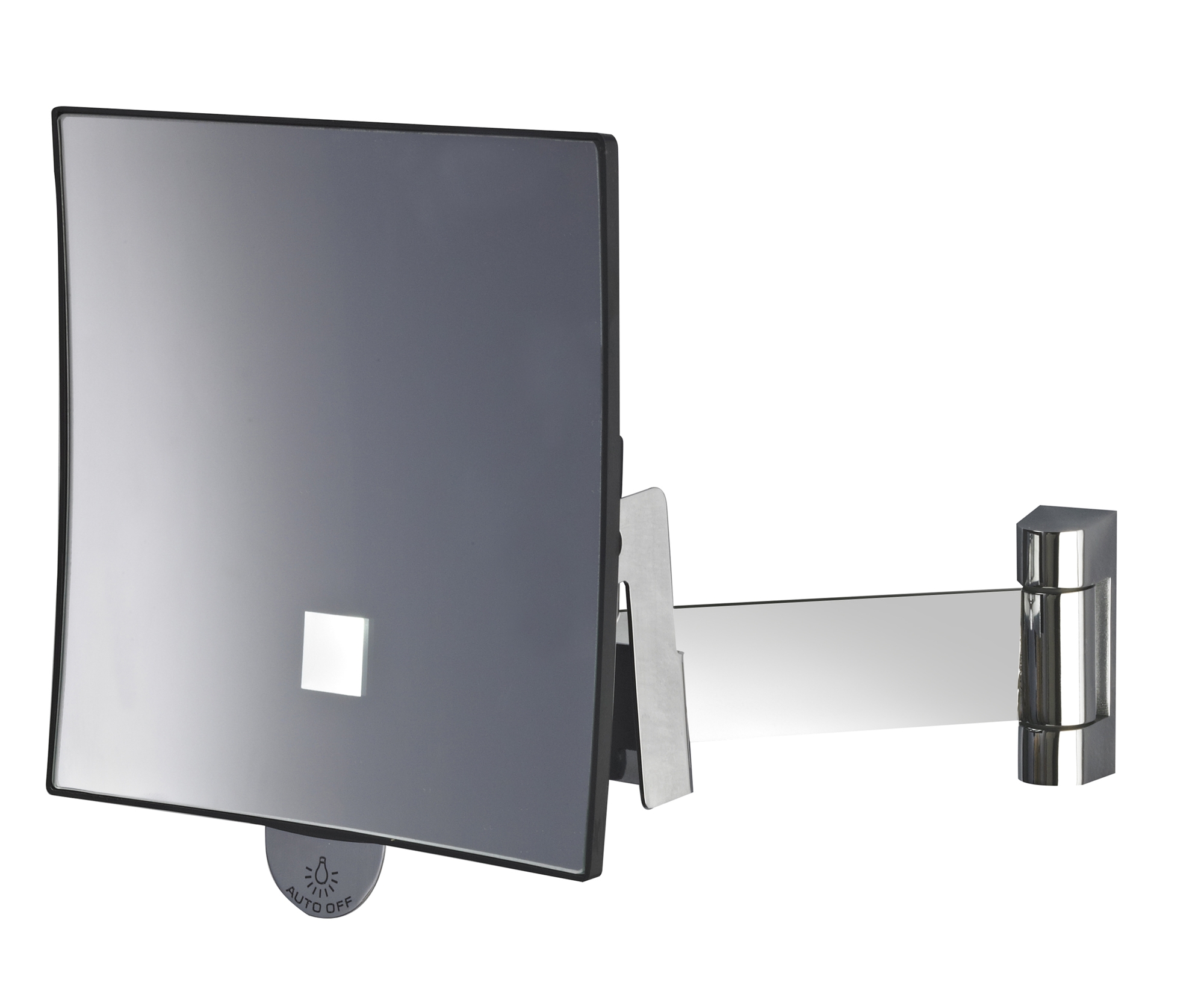 Lighted magnifying mirror Eclips square black JVD