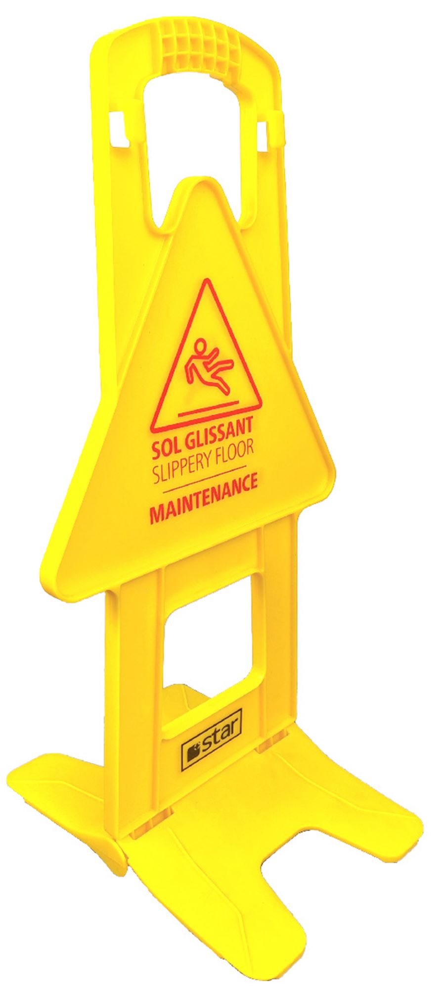 Self-supporting slippery floor sign