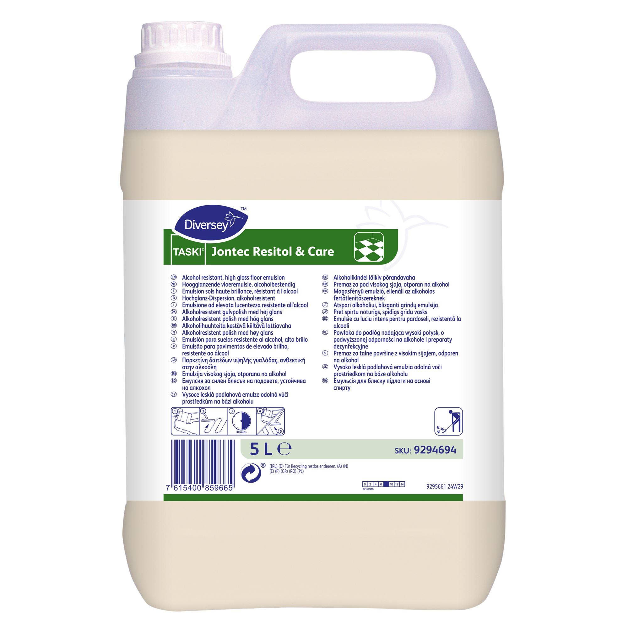 Taski jontec Resitol F2j wax resistant to disinfectants 5 L