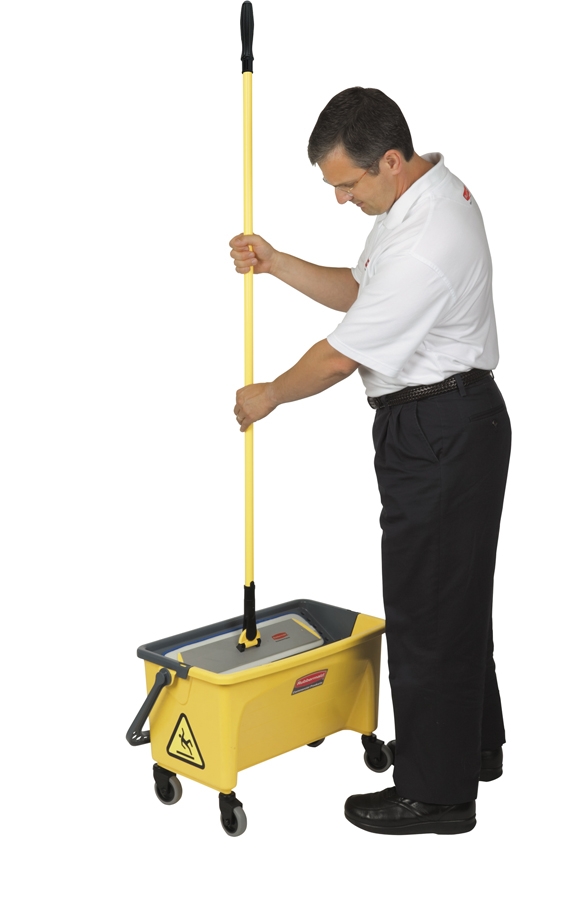 Rubbermaid Hygen Press Wring Bucket for Microfiber Flat Mops, Yellow