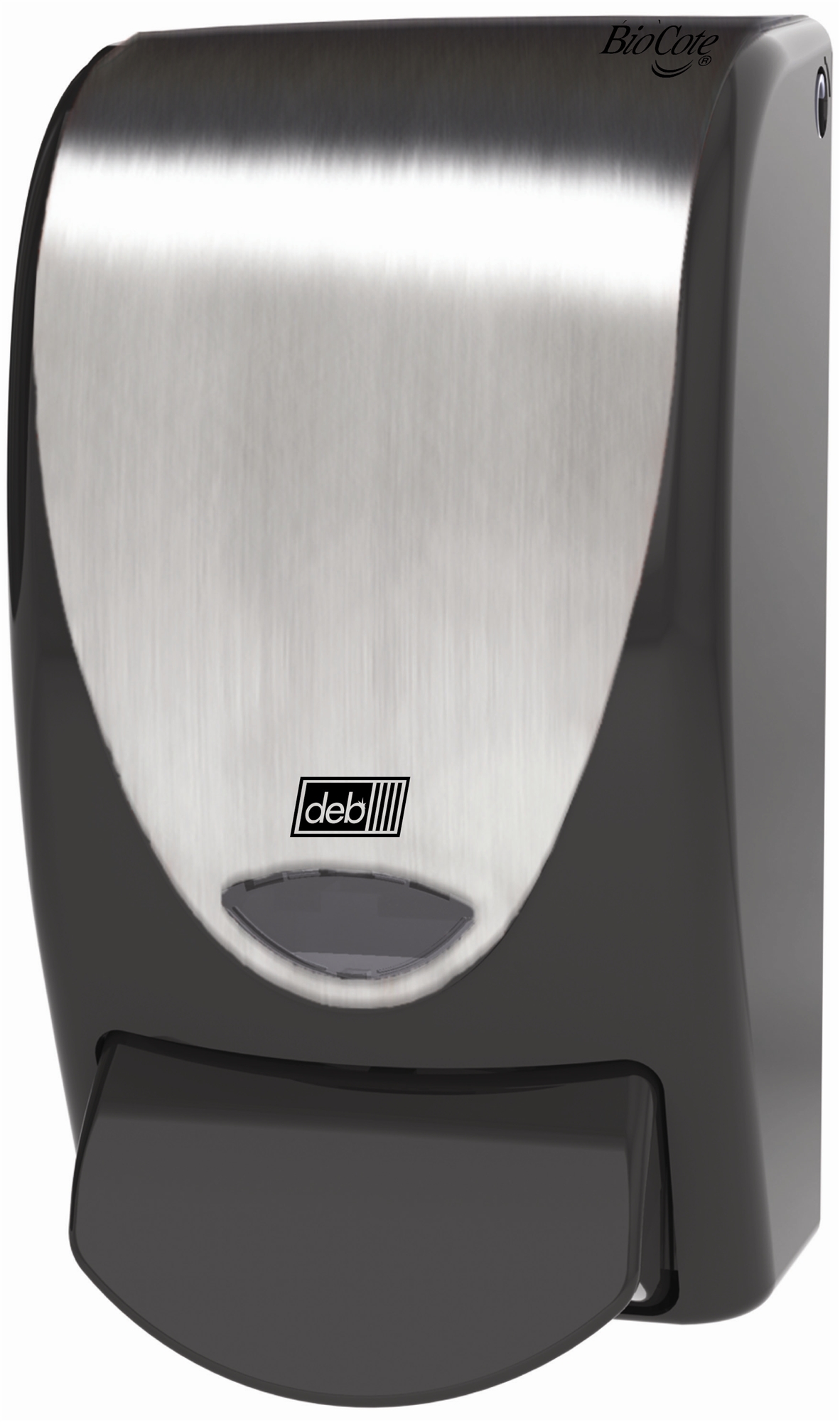 black and chrome soap dispenser