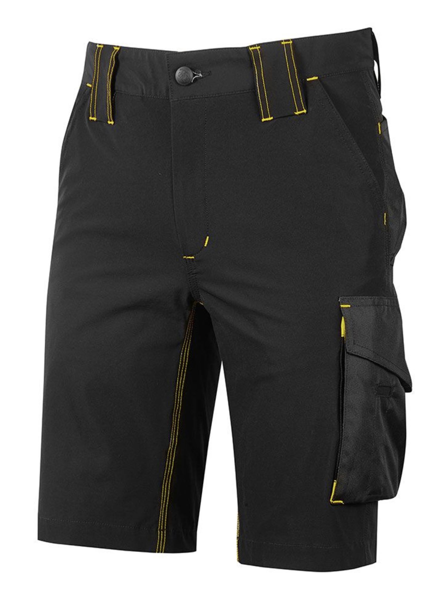 WFU196BC - Mercury Carbon Black Work Bermuda Shorts