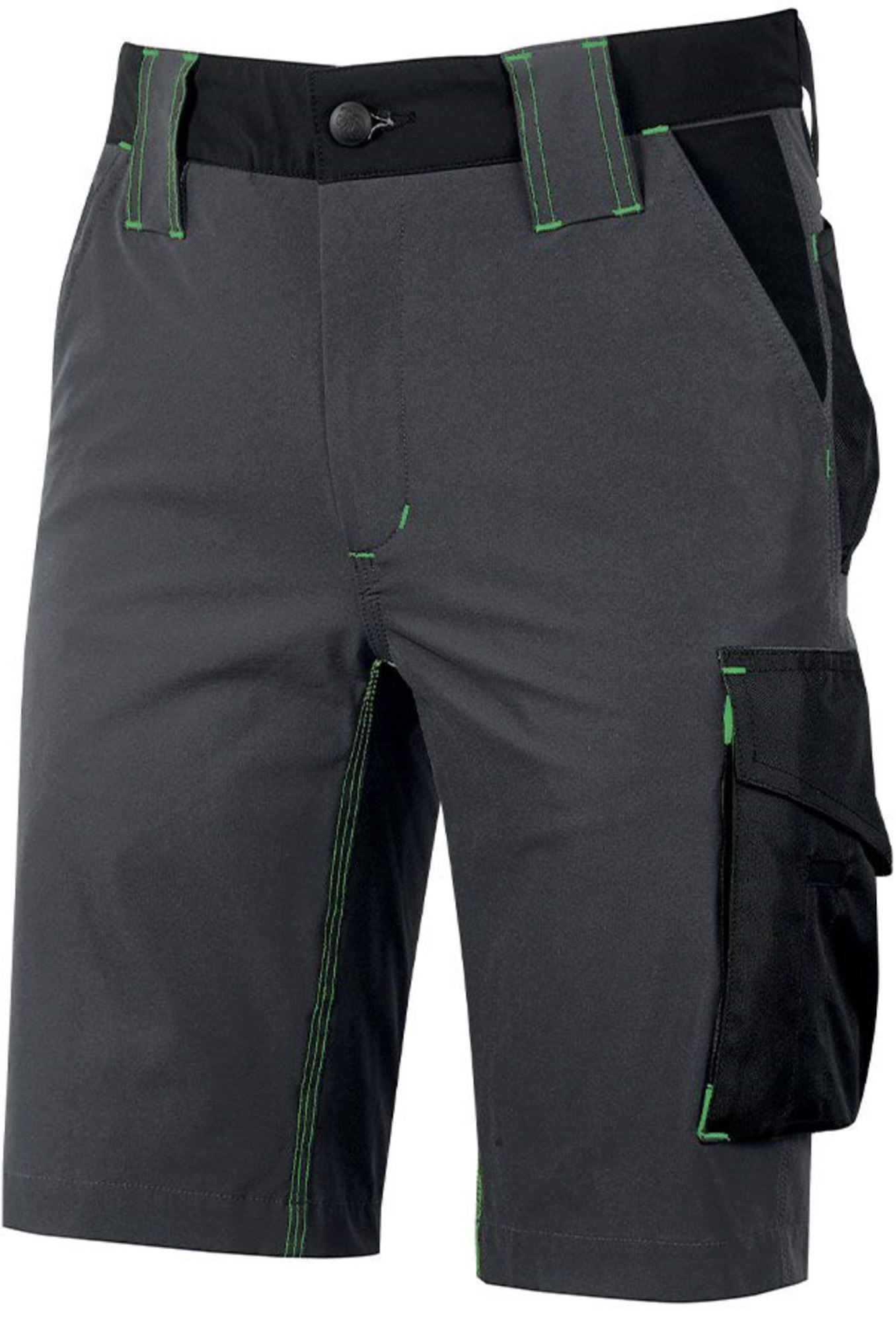 WFU196RL - Mercury Grey/Green Asphalt Work Bermuda Shorts