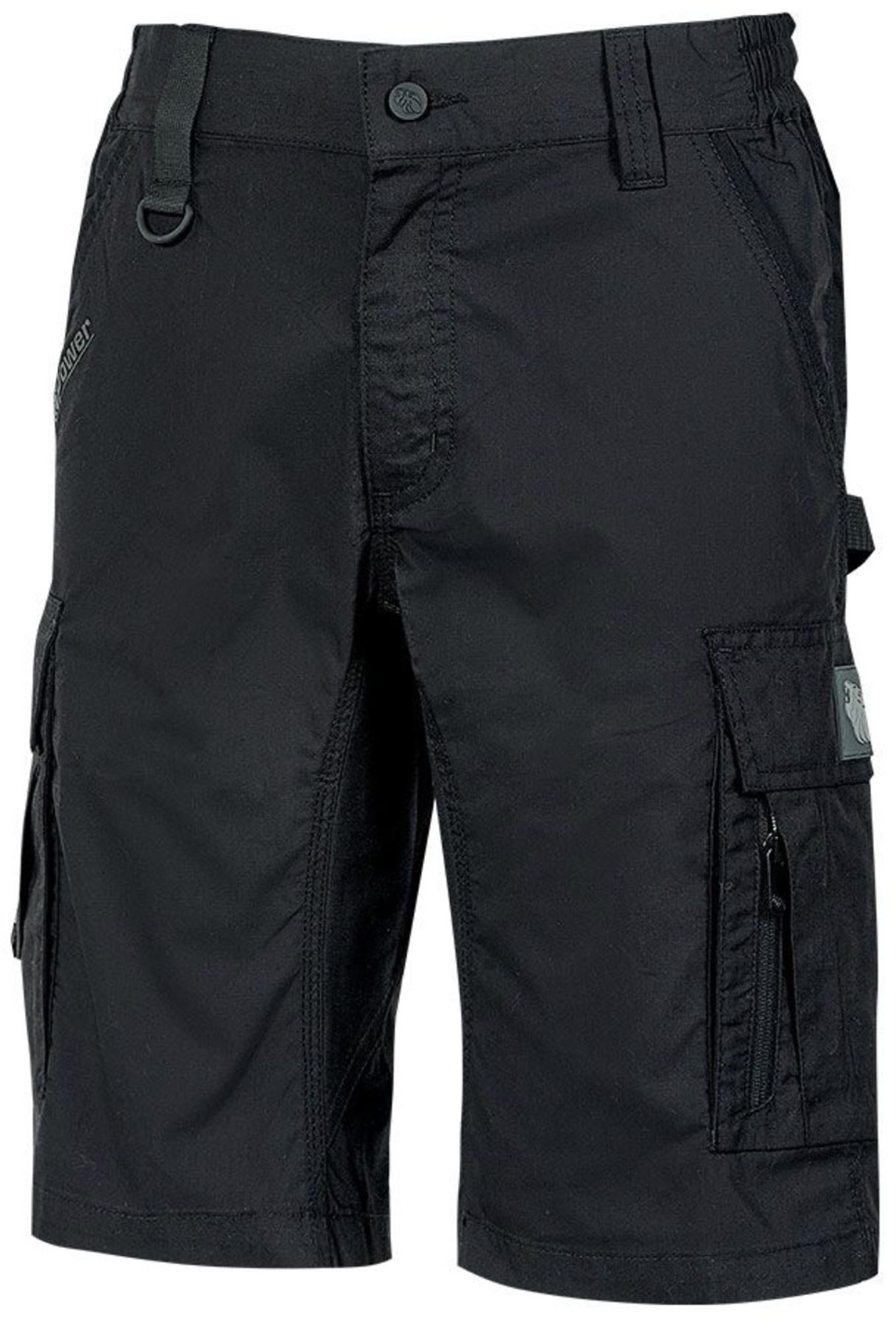 WFU344BB - Solaris black cargo work shorts