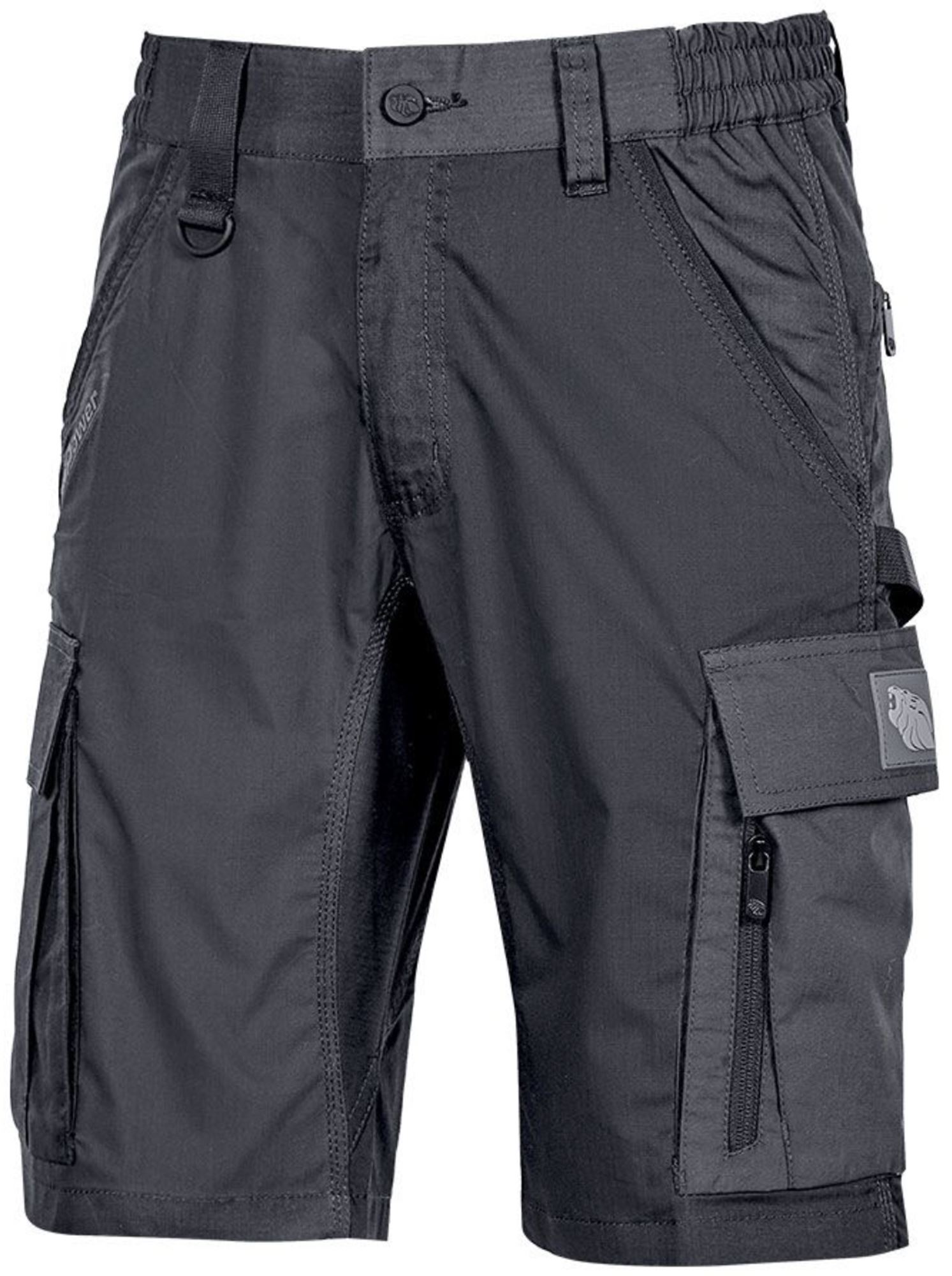 WFU344GG - Solaris gray work cargo Bermuda shorts