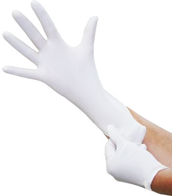 white disposable nitrile glove box of 100