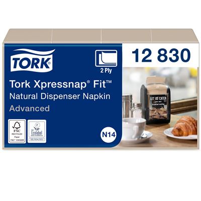 Tork N14 natural tangled disposable napkins package 4320