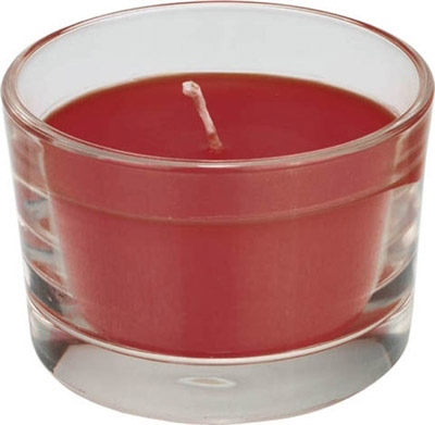 Duni burgundy glass jar candle Ibiza diam 85 mm by 12