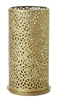 Tealight candle holder in gold metal