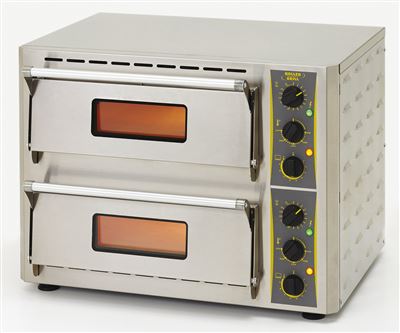 Compact 2-stage pizza oven