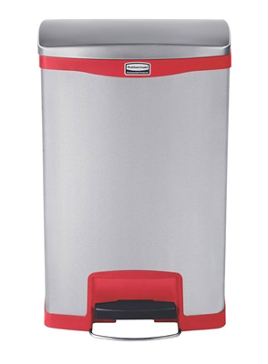 Garbage Rubbermaid Slim Jim 50L gray and red