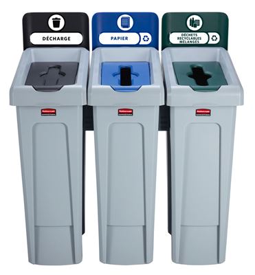 Slim Jim 3 flow selective sorting bin black, blue and green