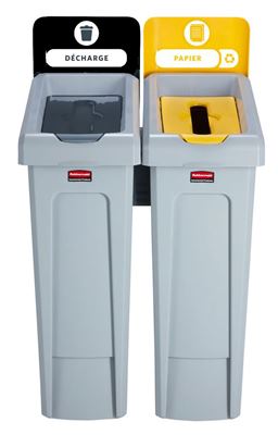 Slim Jim 2-stream black and yellow selective sorting bin