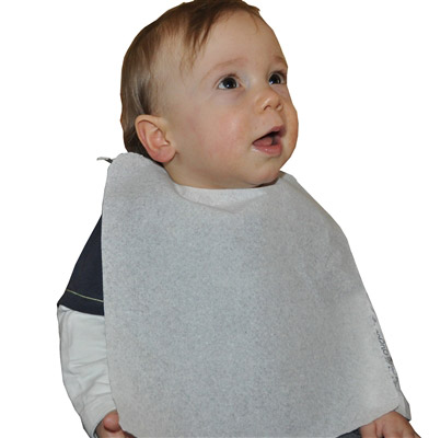 Disposable baby bib white wadding 45gr / m2 small model 1000