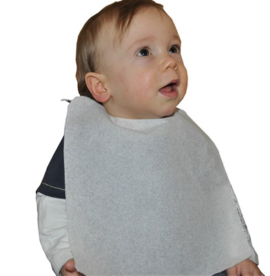 Disposable baby bib white cotton 45gr/m2 large model 1500 package