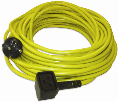 20.0MT X X 1.5MM 3 CORE CABLE YELLOW (+ SOCKET PLUG) EURO ==> (cable 3x1, 5mm Yellow 20m nuplug)