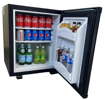 30L hotel minibar with solid black door