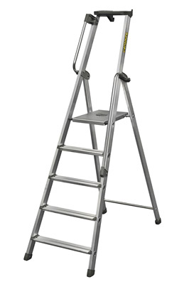 Aluminum ladder with handrail XL type 6 steps