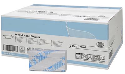 White paper hand towel folding V package 3150